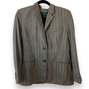 Lauren Ralph Lauren Jacket Blazer Silk Wool Nylon Mix Ladies 8